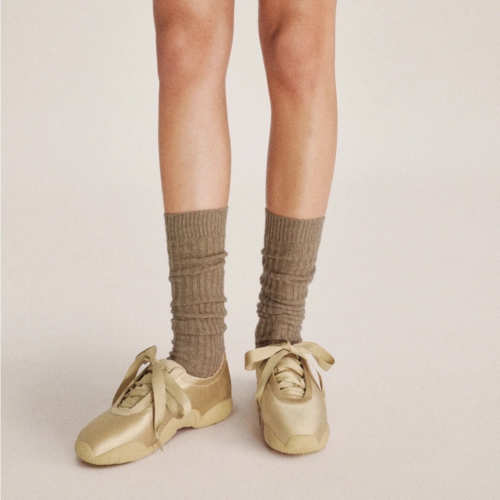 JW PEI Tan Sneakers with Smooth Finish